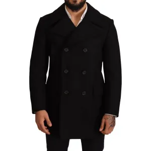 Dolce & Gabbana Elegant Black Double Breasted Trench Coat