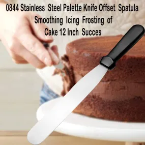 0844 Stainless Steel Palette Knife Offset Spatula for Spreading and Smoothing Icing Frosting of Cake 12 Inch