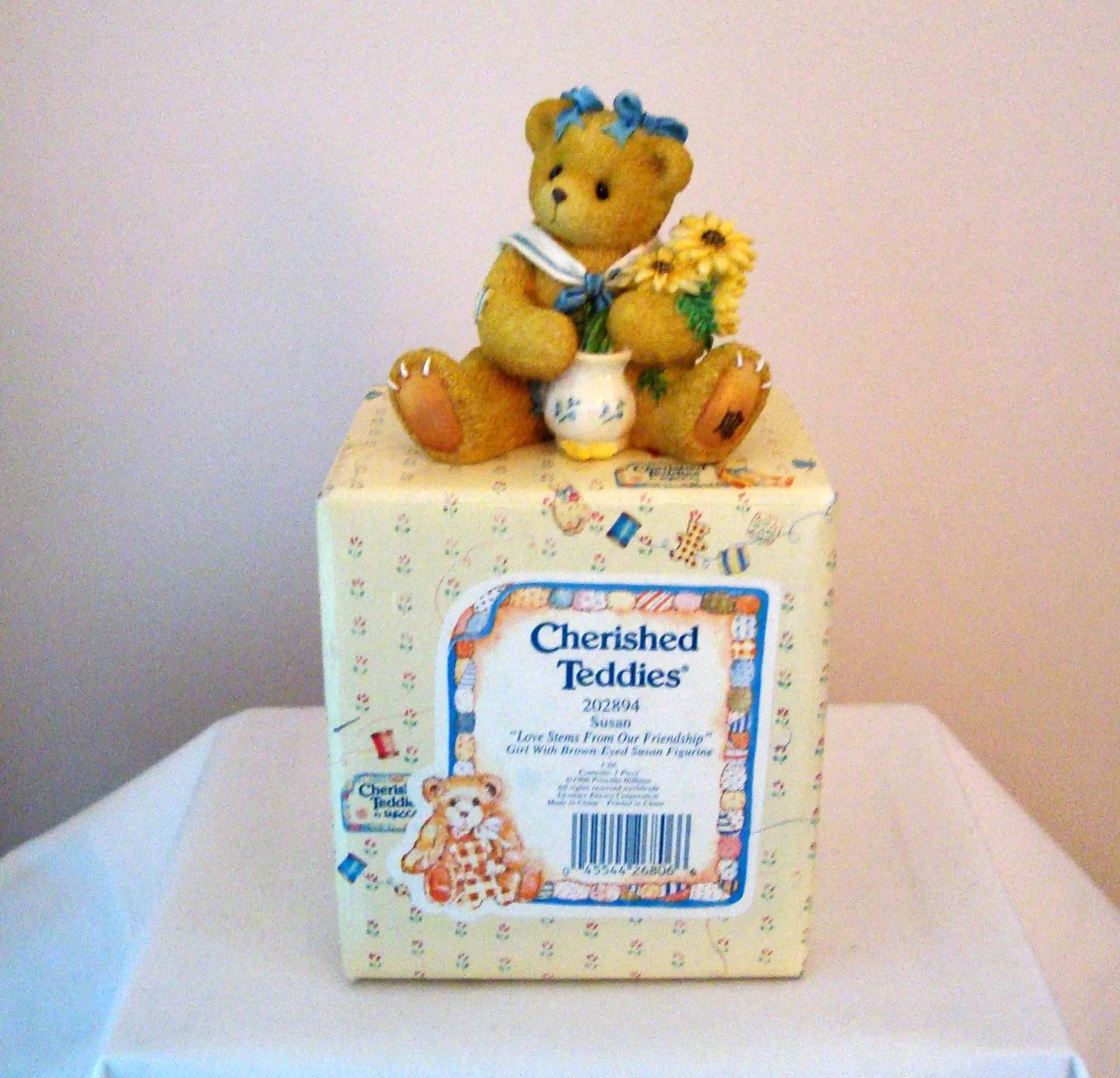 1996 Enesco Cherished Teddy Susan 'Love Stems From Our Friendship' Figurine 202894