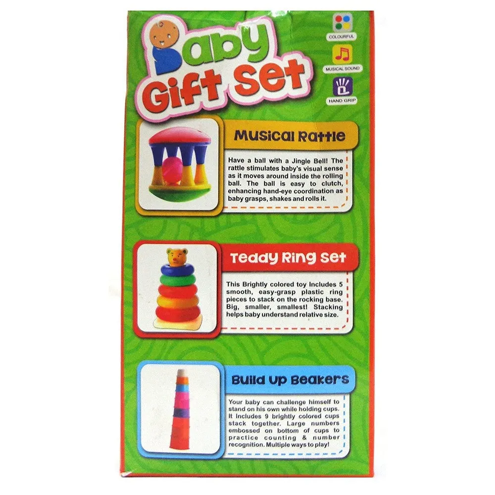 3 In 1 Stacking Cups And Teddy Rings Baby Gift Set