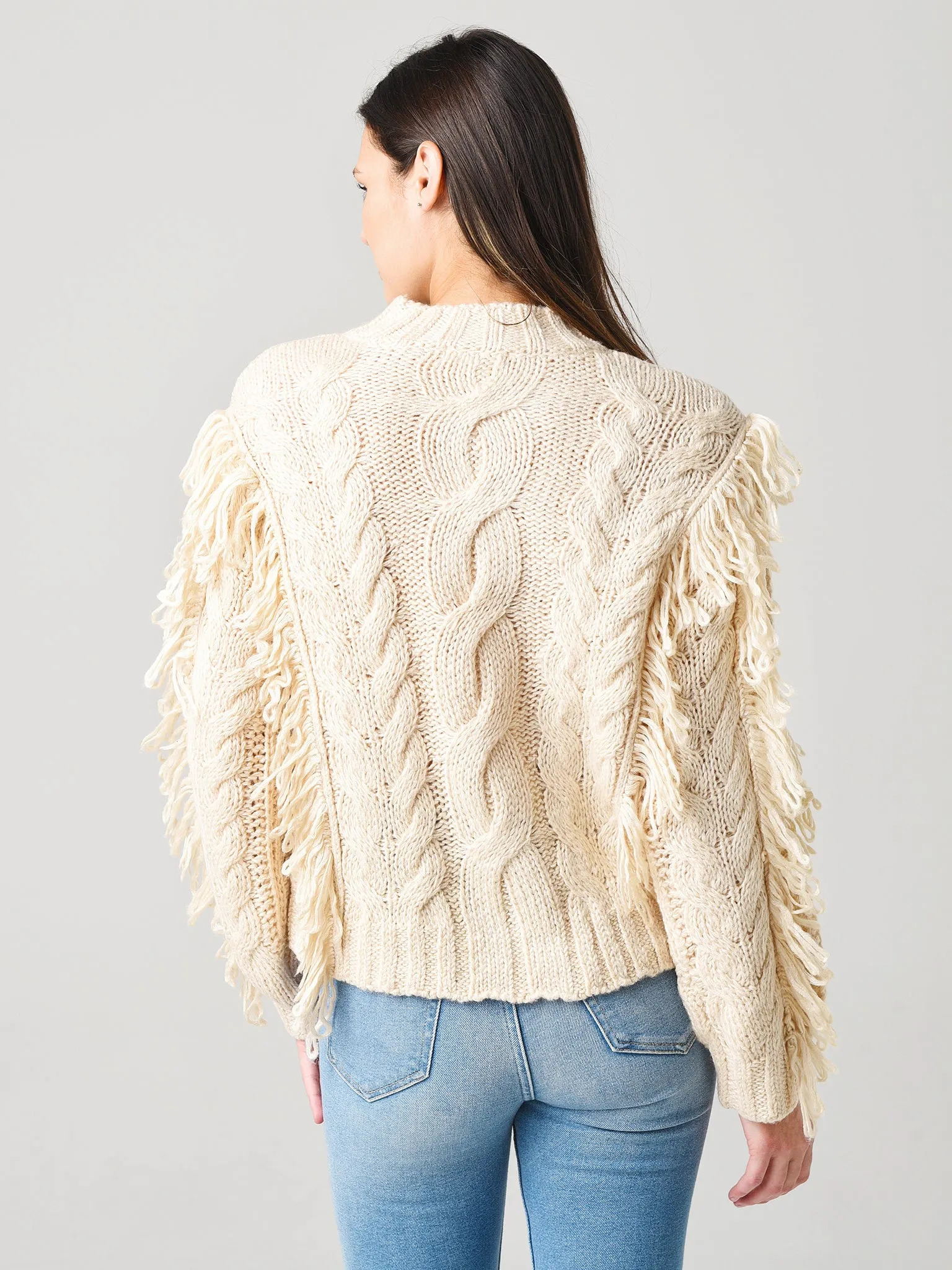 525 Women's Cable Fringe Pullover Sweater