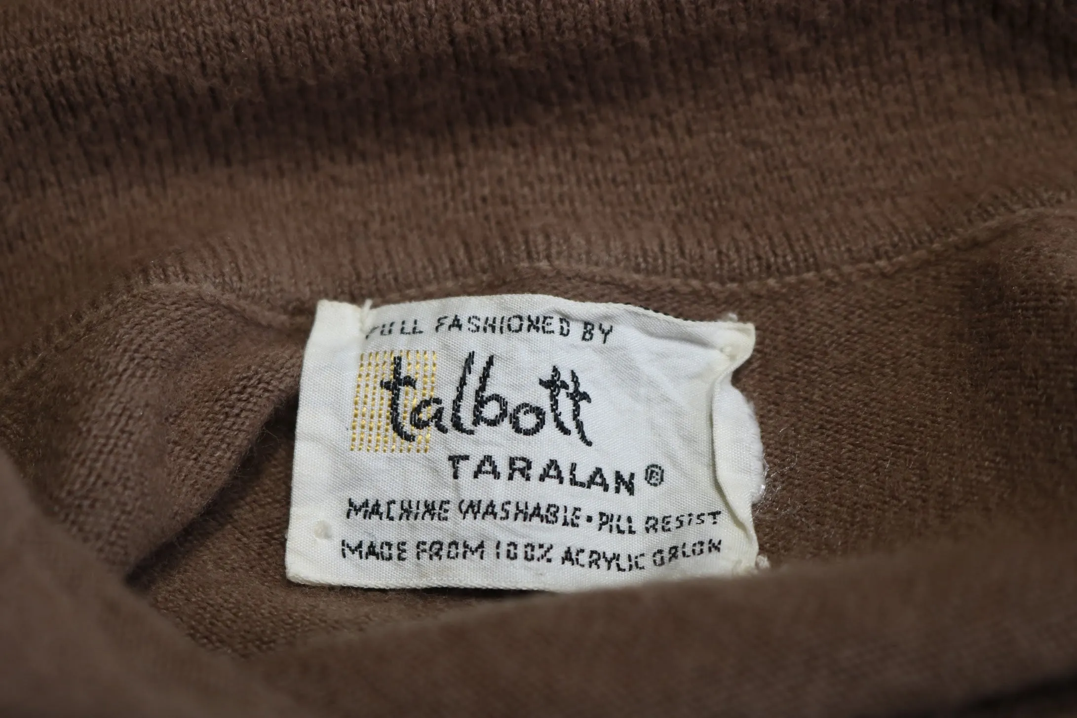 60s Talbott Brown Cattail Polo Sweater    S