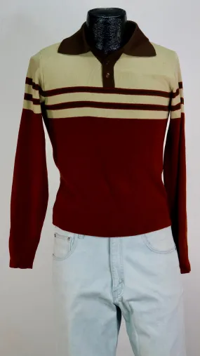 70s Kennington Russet Polo Sweater         M