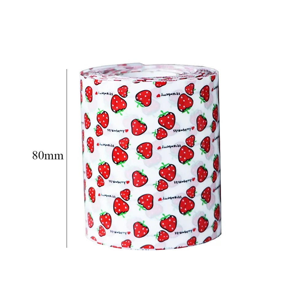 8cm Wide Strawberry Print Thick Cake Collar Small Roll