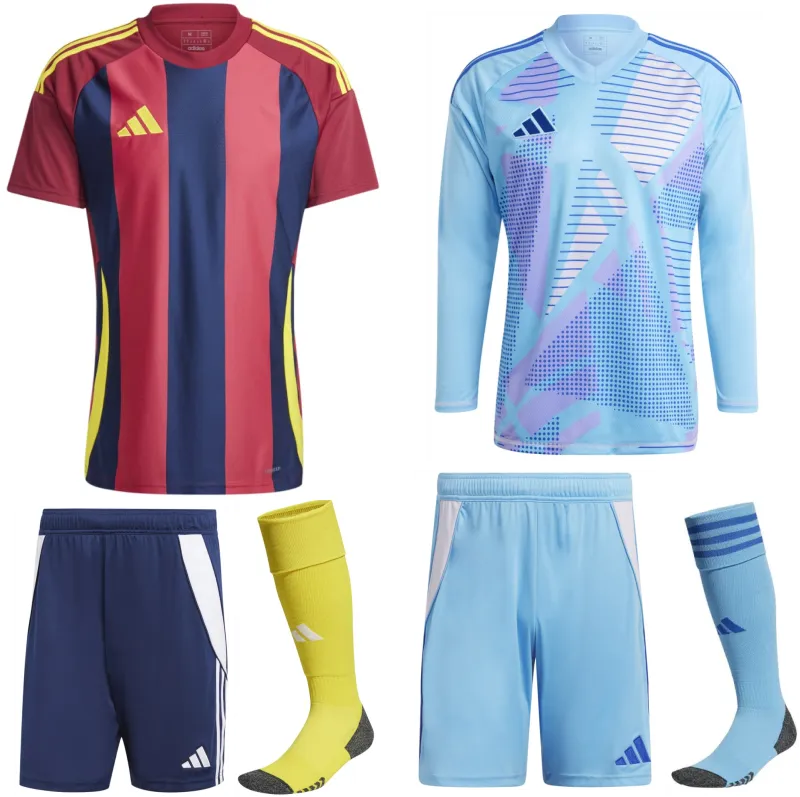 ADIDAS STRIPED 24 PREMIUM KIT BUNDLE NAVY BURGUNDY YELLOW