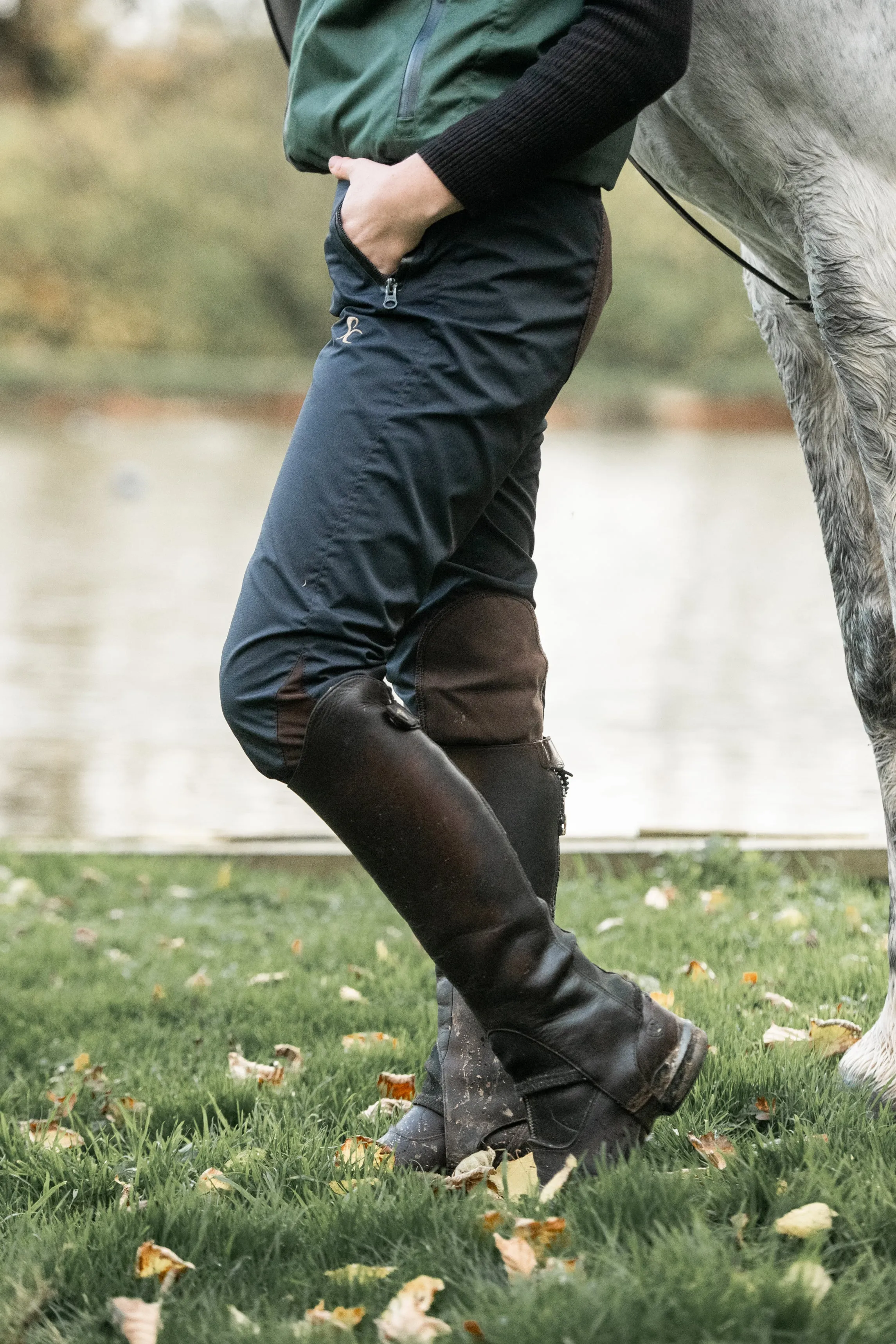 Adults Weatherproof Breeches - Navy and Brown