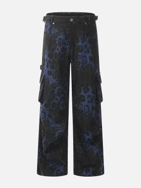 Aelfric Eden Blue Leopard Print Cargo Pants