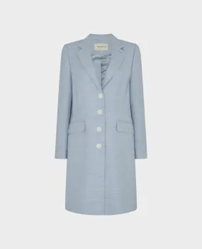 Aston Single Breasted Linen Blend Classic Coat