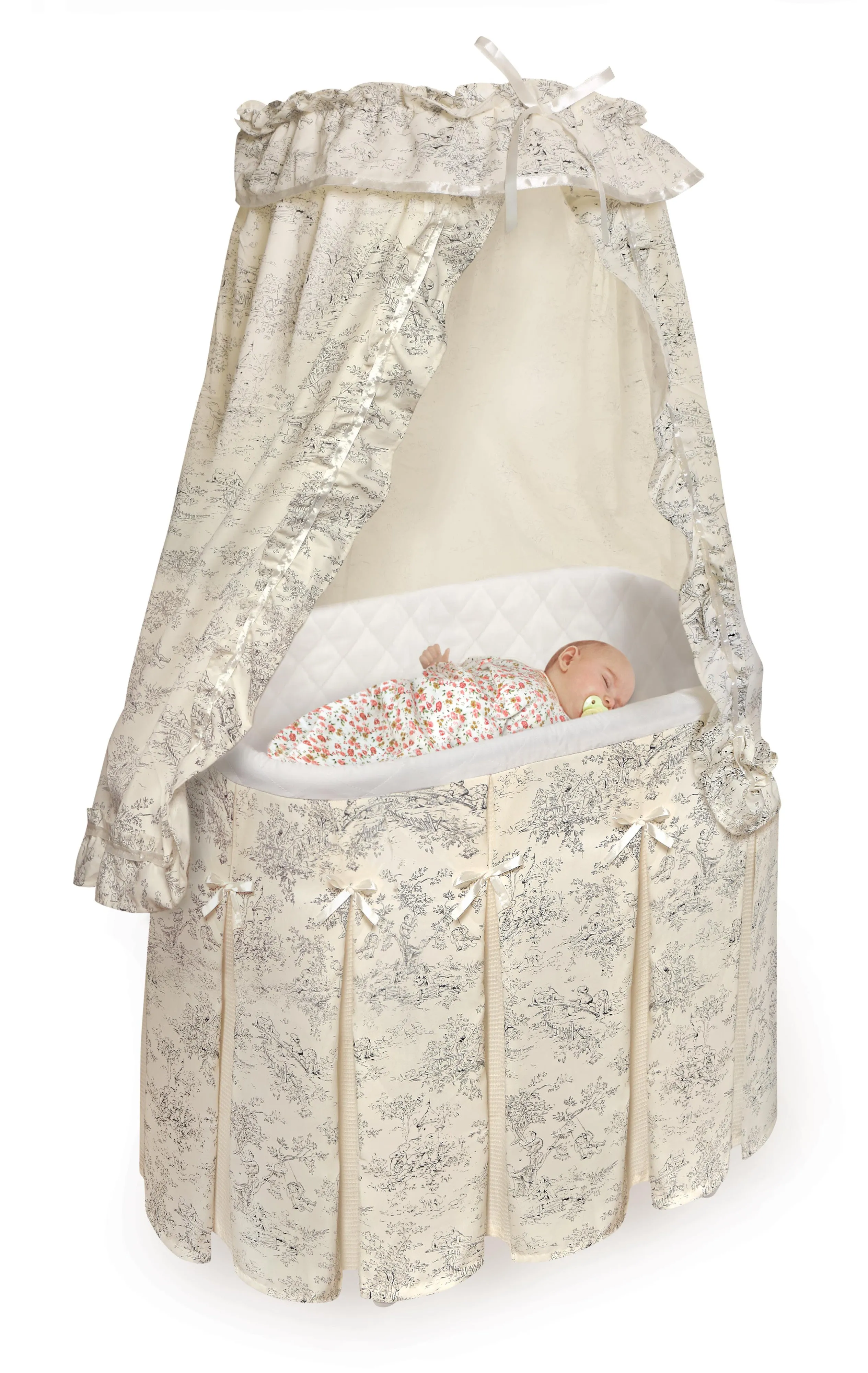 Badger Basket Majesty Baby Bassinet with Canopy