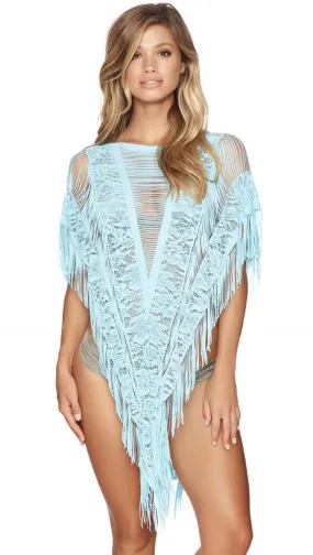 Beach Bunny Swimwear Indian Summer Poncho in Light Aqua