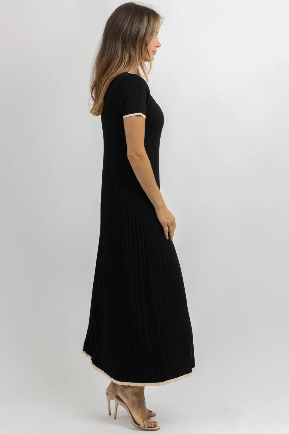 BLAIR BLACK BINDED CONTRAST DRESS