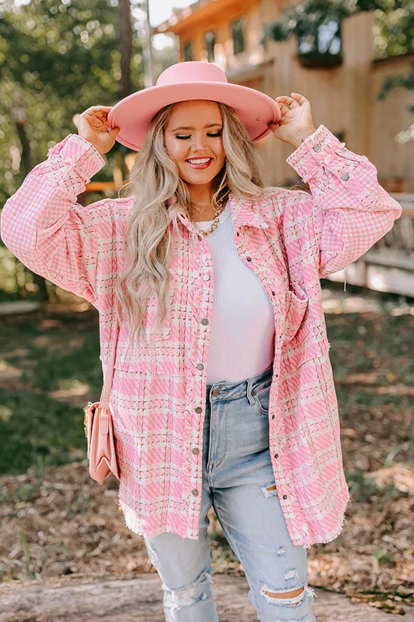 Boston BFF Tweed Jacket In Pink Curves