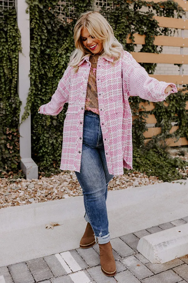 Boston BFF Tweed Jacket In Pink Curves