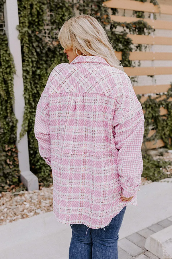 Boston BFF Tweed Jacket In Pink Curves