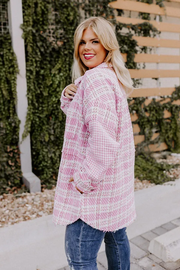 Boston BFF Tweed Jacket In Pink Curves