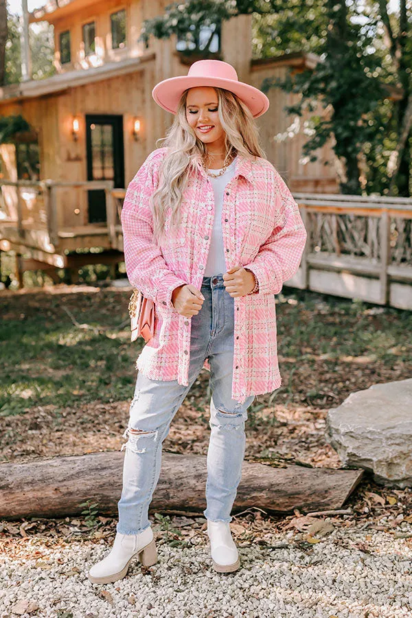 Boston BFF Tweed Jacket In Pink Curves