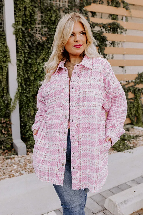 Boston BFF Tweed Jacket In Pink Curves