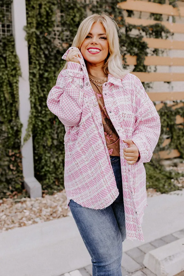 Boston BFF Tweed Jacket In Pink Curves