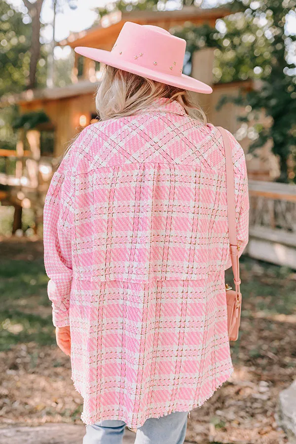 Boston BFF Tweed Jacket In Pink Curves