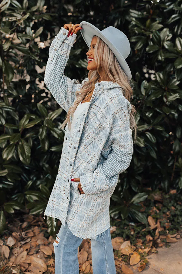 Boston BFF Tweed Jacket In Sky Blue