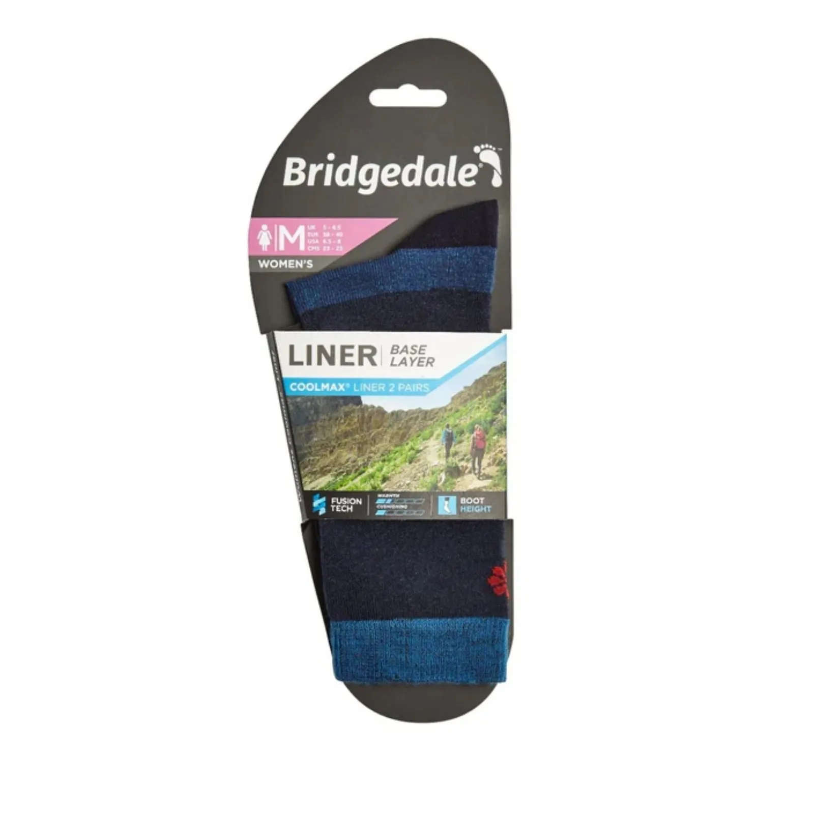 Bridgedale Womens Liner Base Layer Coolmax Liner Boot Socks