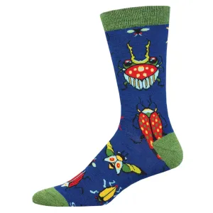 Brilliant Bugs Men's Bamboo Socks Navy Heather