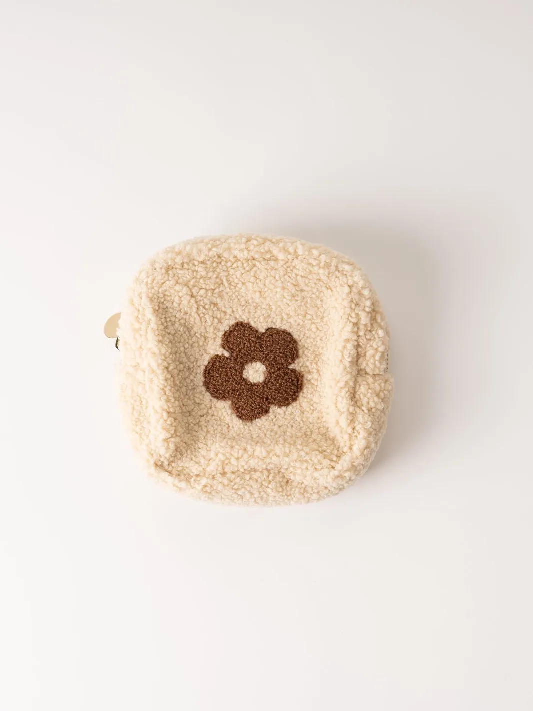 Brown Flower Teddy Pouch