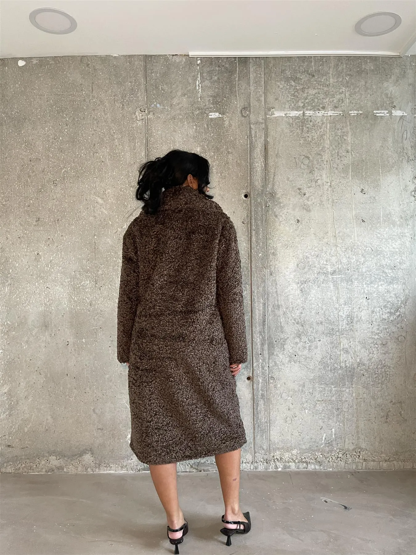 Brown Teddy-Bear Maxi-Coat