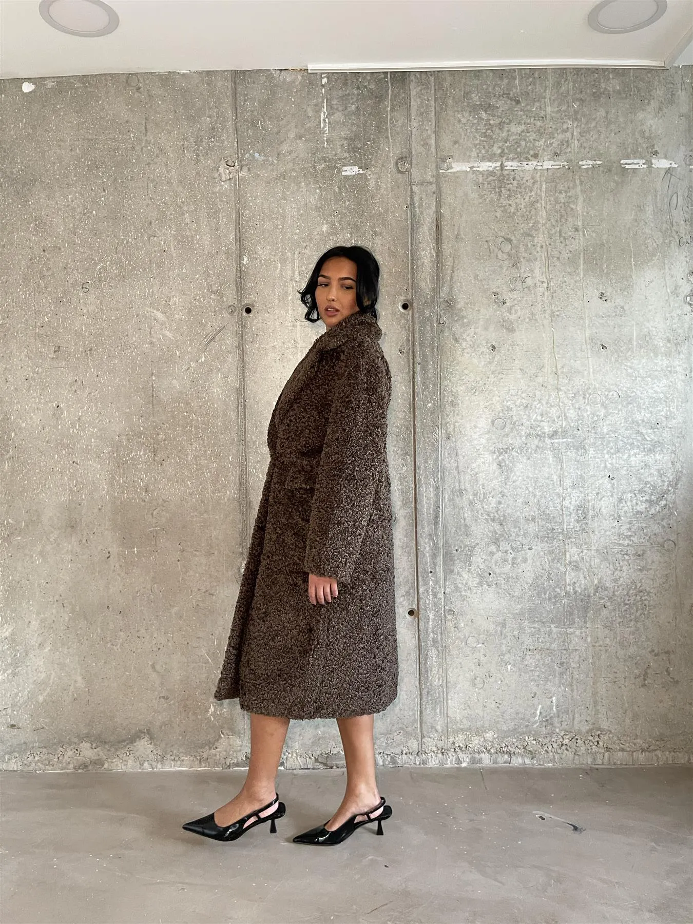 Brown Teddy-Bear Maxi-Coat