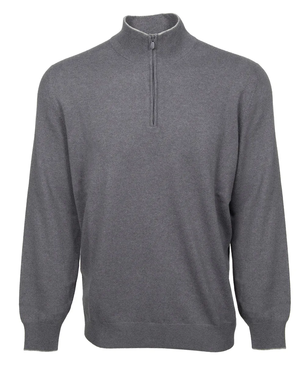 Brunello Cucinelli Lupetto Zip Cashmere Sweater in Gray