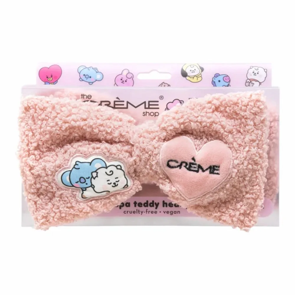 BT21 Baby Plush Spa Teddy Headband with Koya   RJ Pink Bow in a Display Box