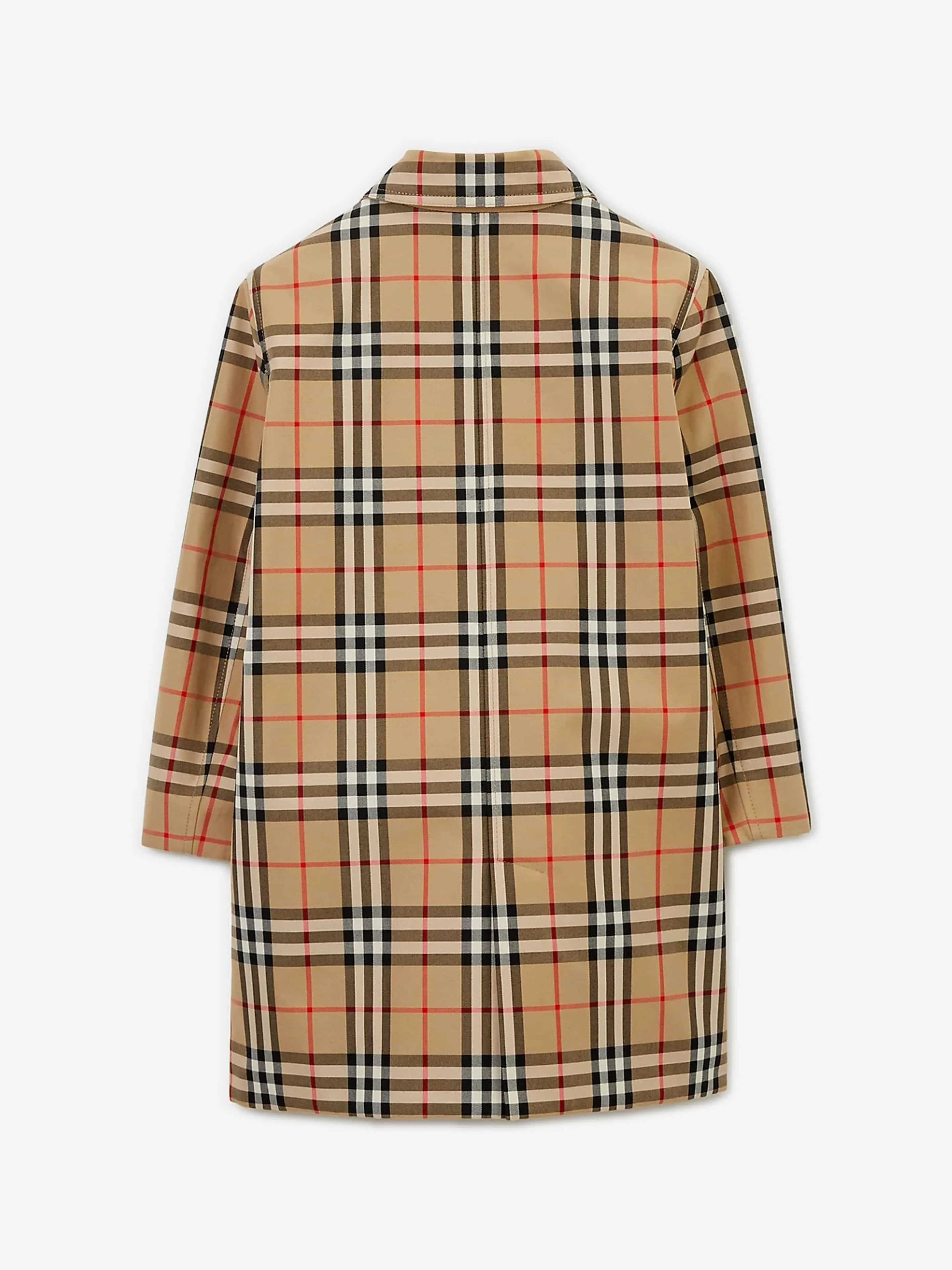 Burberry Boys Braxton Reversible Long Coat in Archive Beige Check