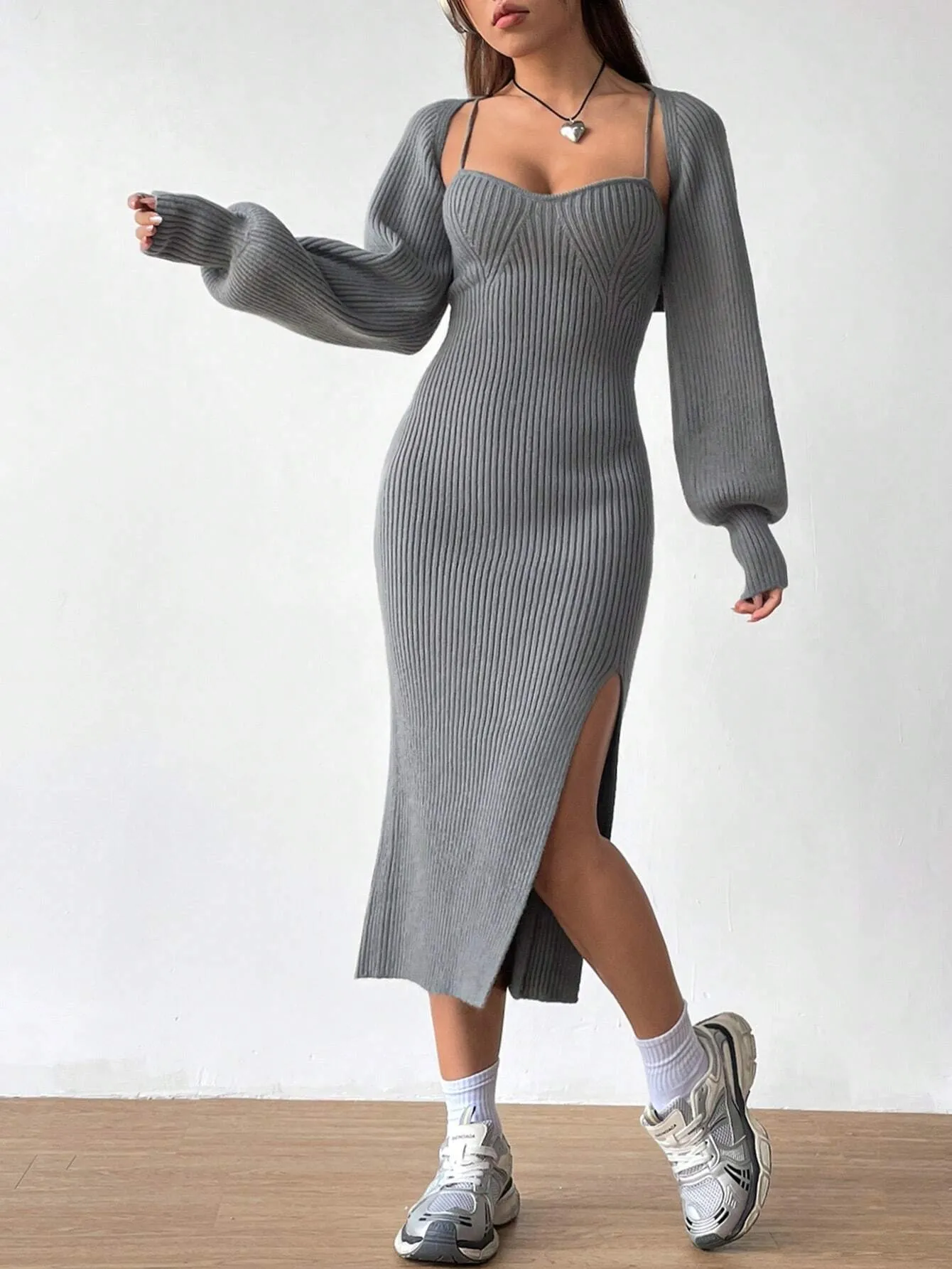 Cami Sweater Dress And Cardigan