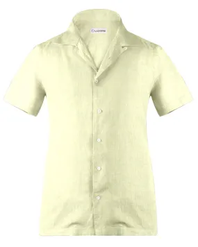 Camp collar PRESET STYLE in Pale Yellow Linen