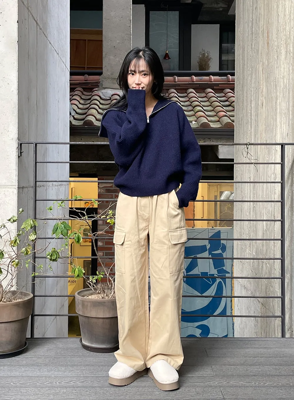 Cargo Straight Leg Pants OD311