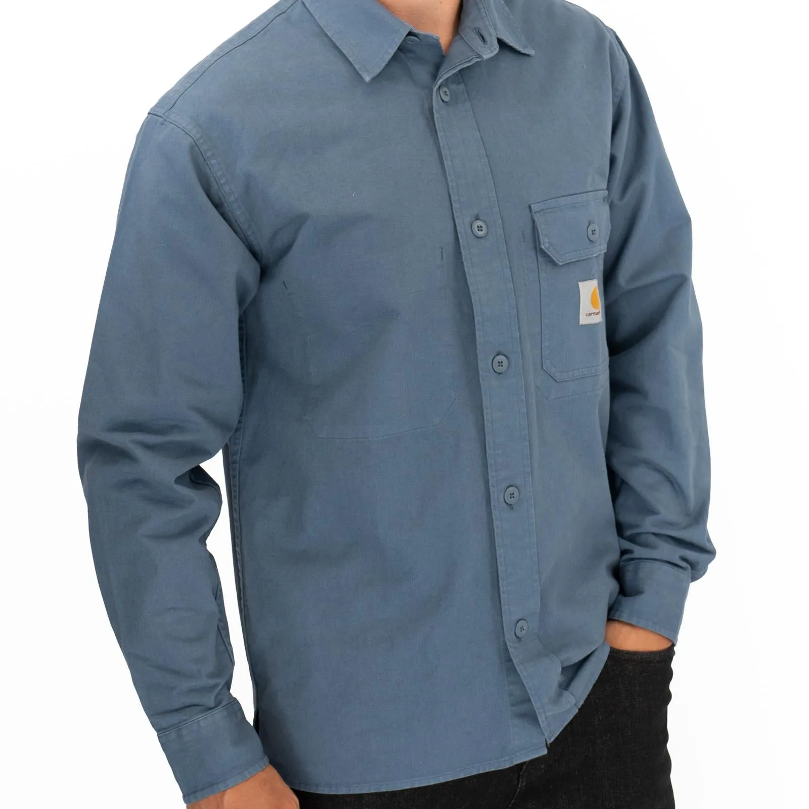 Carhartt WIP Mens Blue Reno Shirt Jacket Long Sleeve Shacket Overshirt