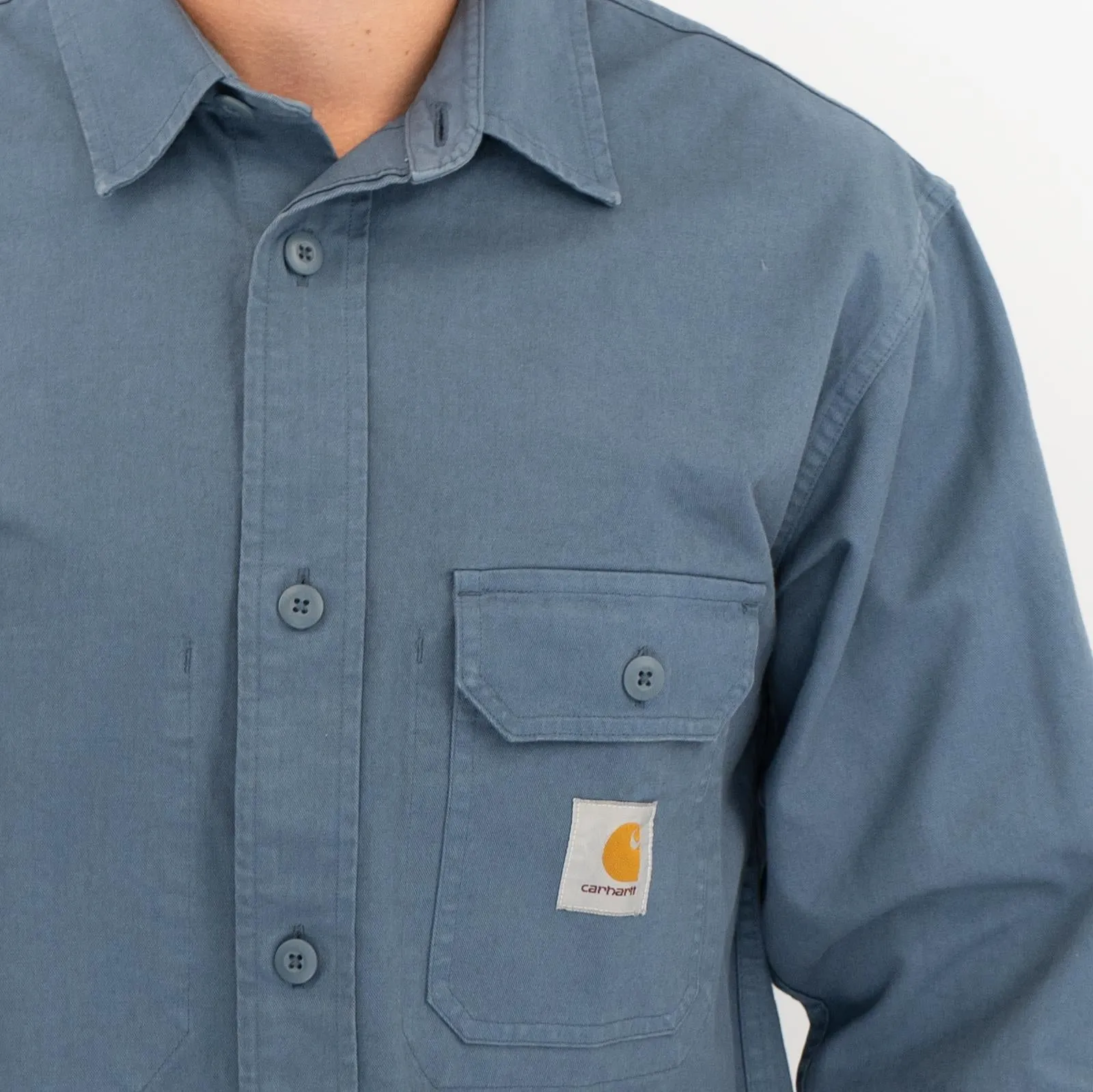 Carhartt WIP Mens Blue Reno Shirt Jacket Long Sleeve Shacket Overshirt