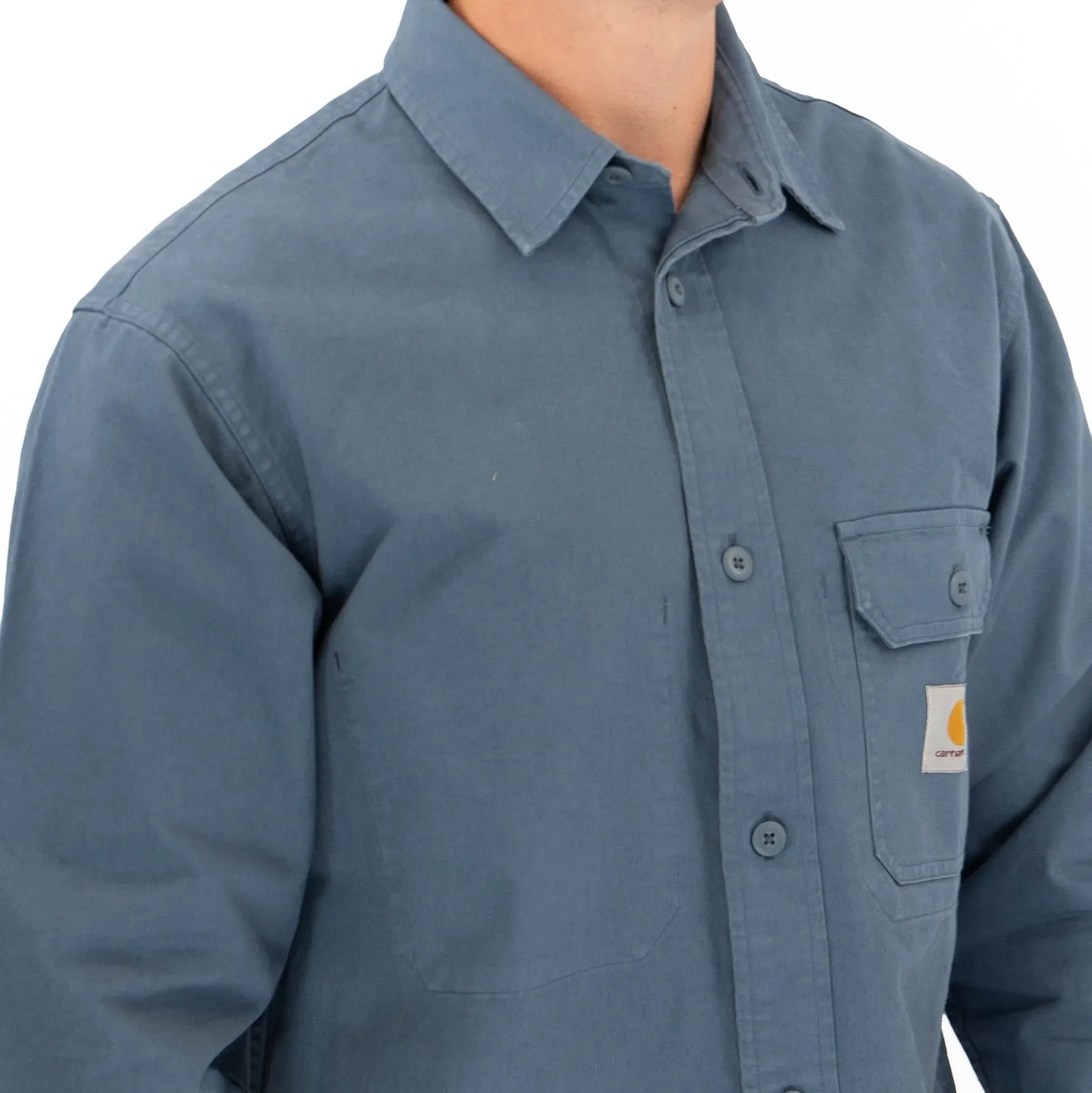 Carhartt WIP Mens Blue Reno Shirt Jacket Long Sleeve Shacket Overshirt