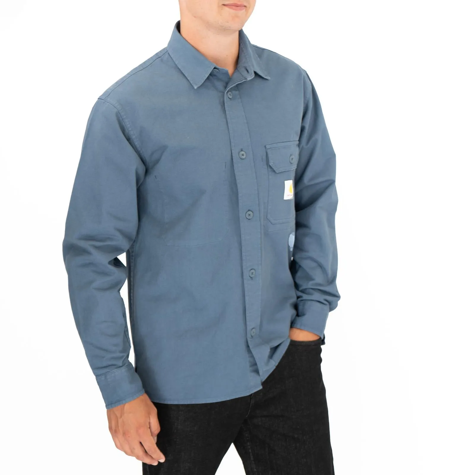 Carhartt WIP Mens Blue Reno Shirt Jacket Long Sleeve Shacket Overshirt