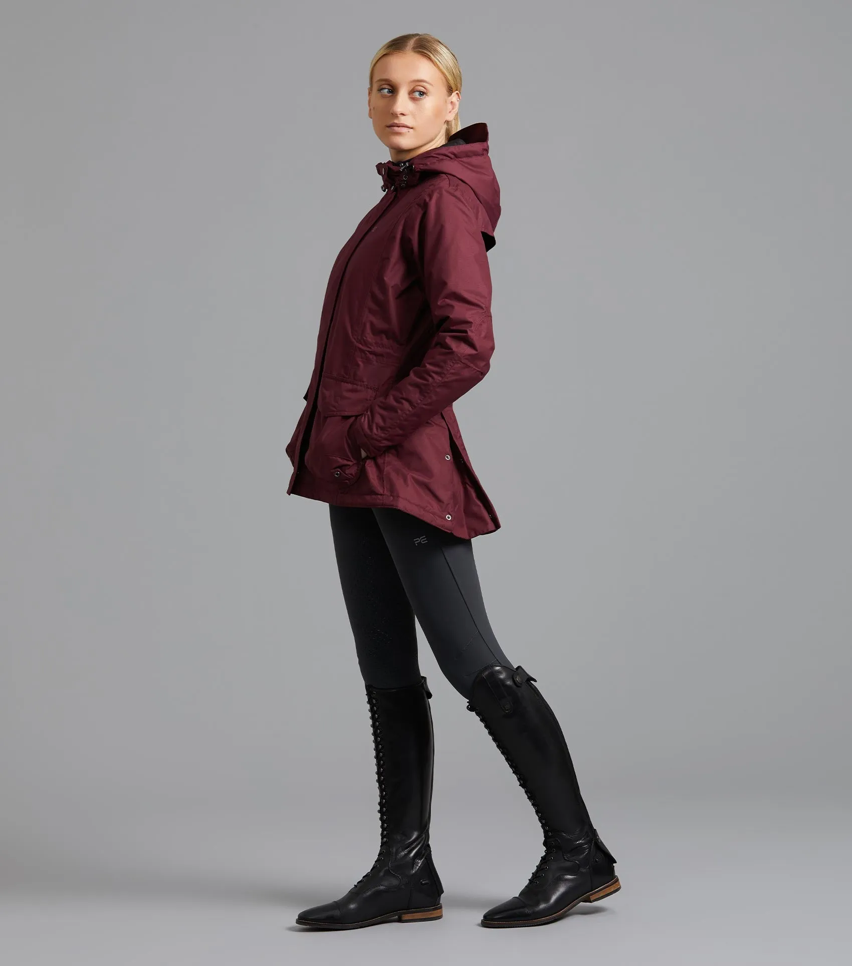 Cascata Ladies Waterproof Coat Wine