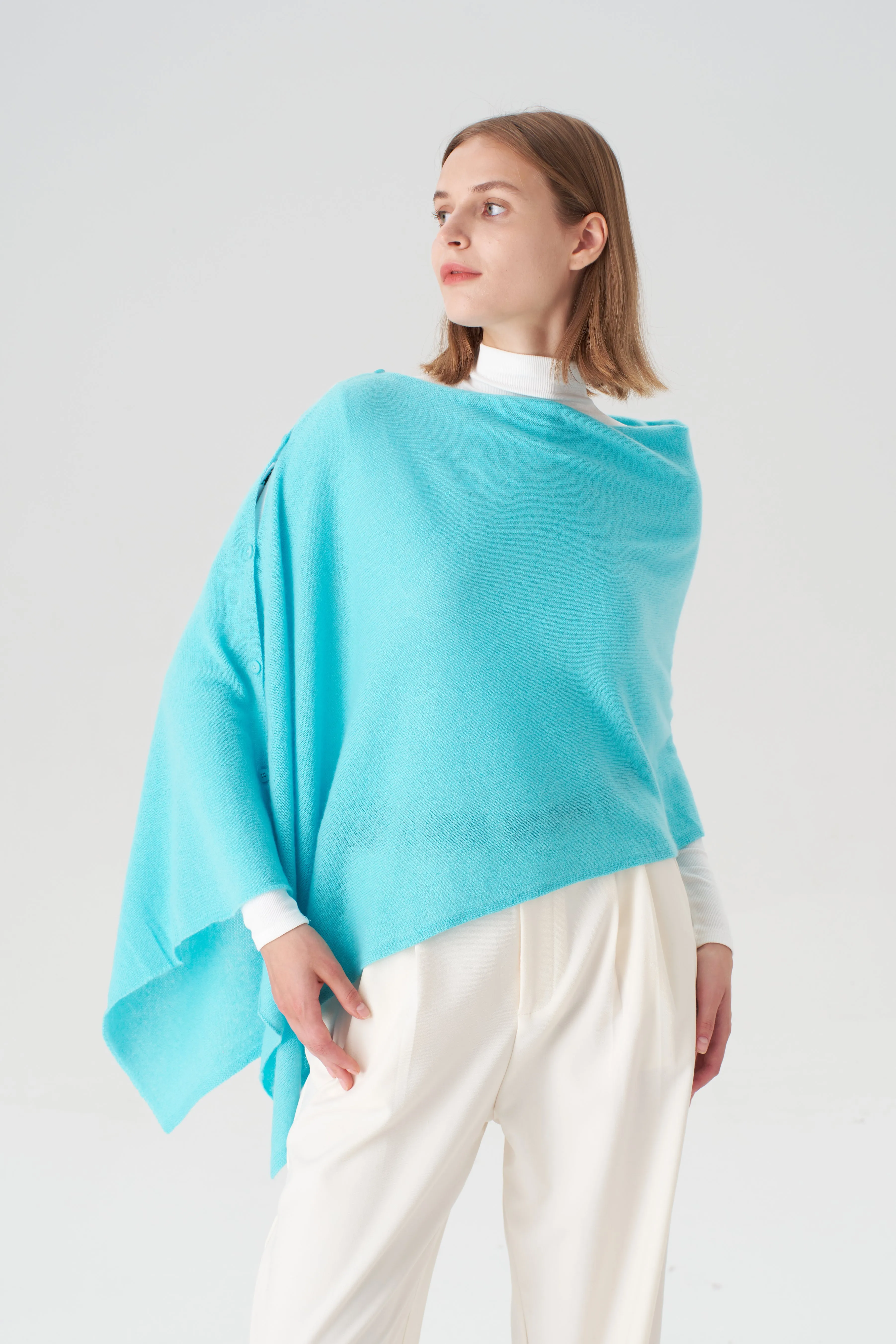 Cashmere Topper - Aqua