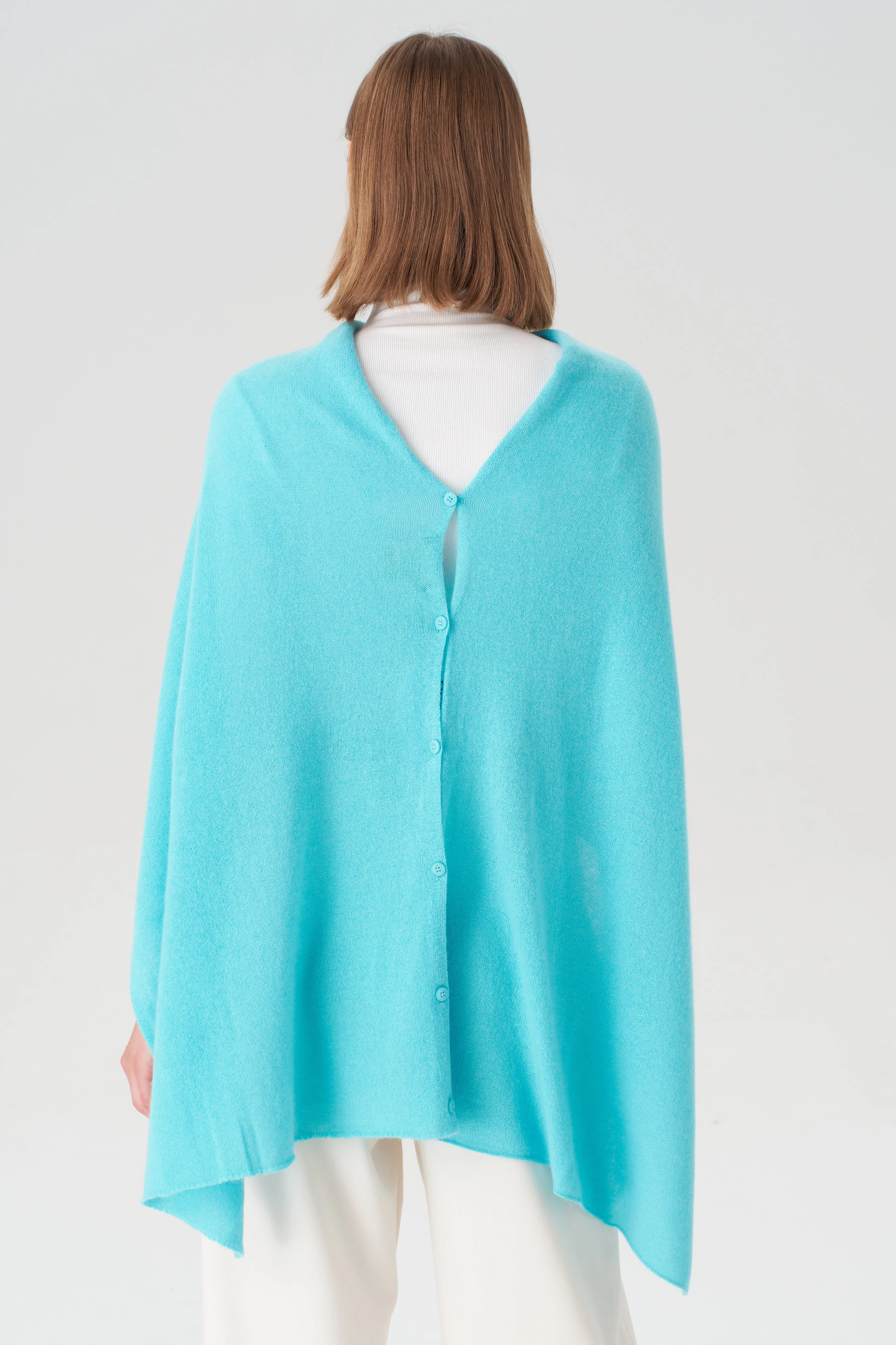 Cashmere Topper - Aqua