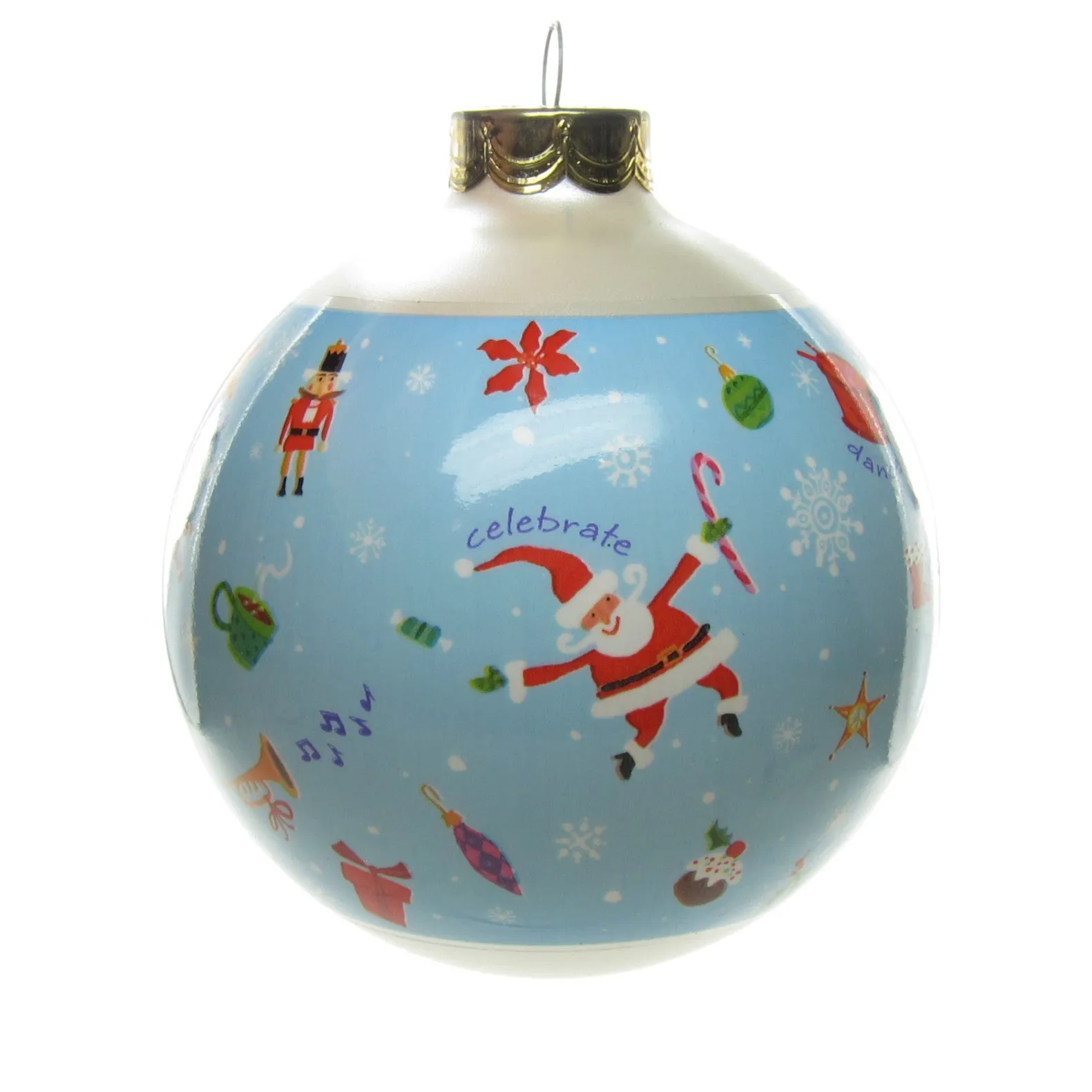 Celebrate, Decorate, Enjoy! 2003 Hallmark Glass Ball Christmas Ornament