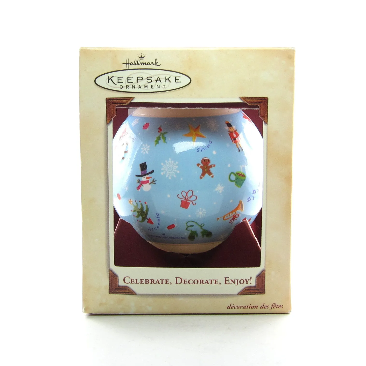 Celebrate, Decorate, Enjoy! 2003 Hallmark Glass Ball Christmas Ornament