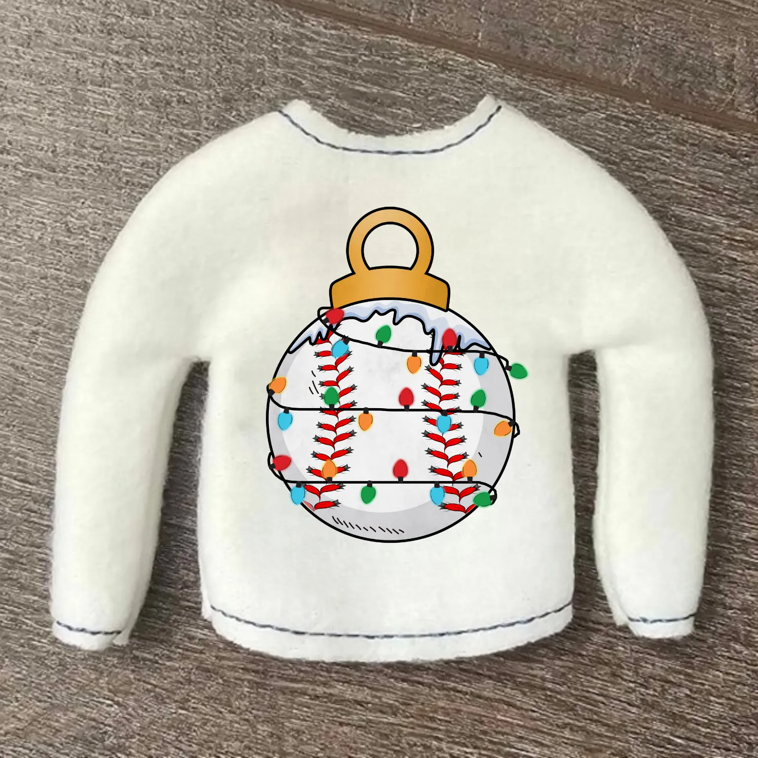 Christmas Baseball Sweater for 12" Doll