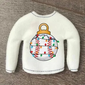 Christmas Baseball Sweater for 12" Doll