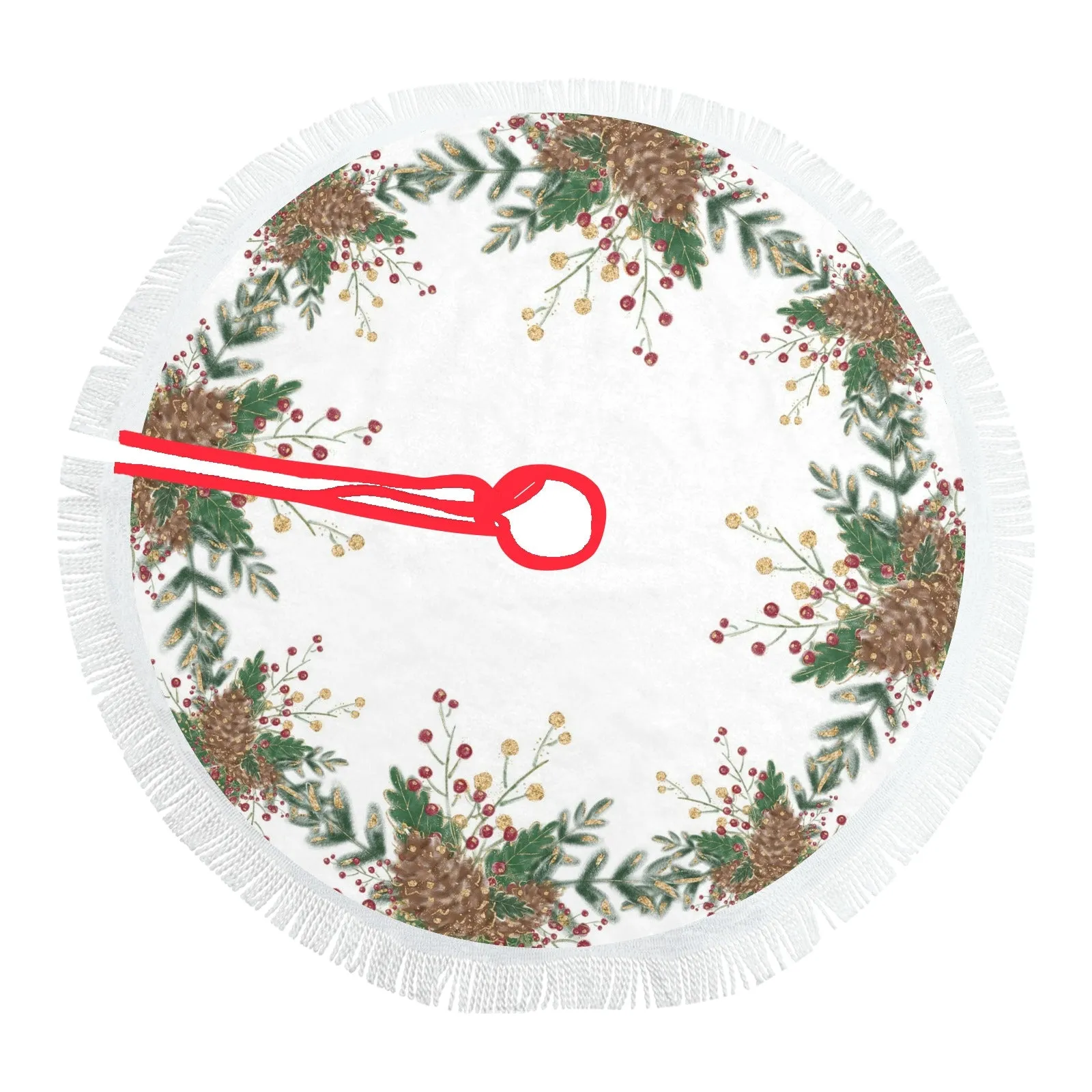 Christmas Tree Skirt Christmas Pinecones