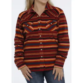 Cinch Women's Red Blanket Stripe Shacket