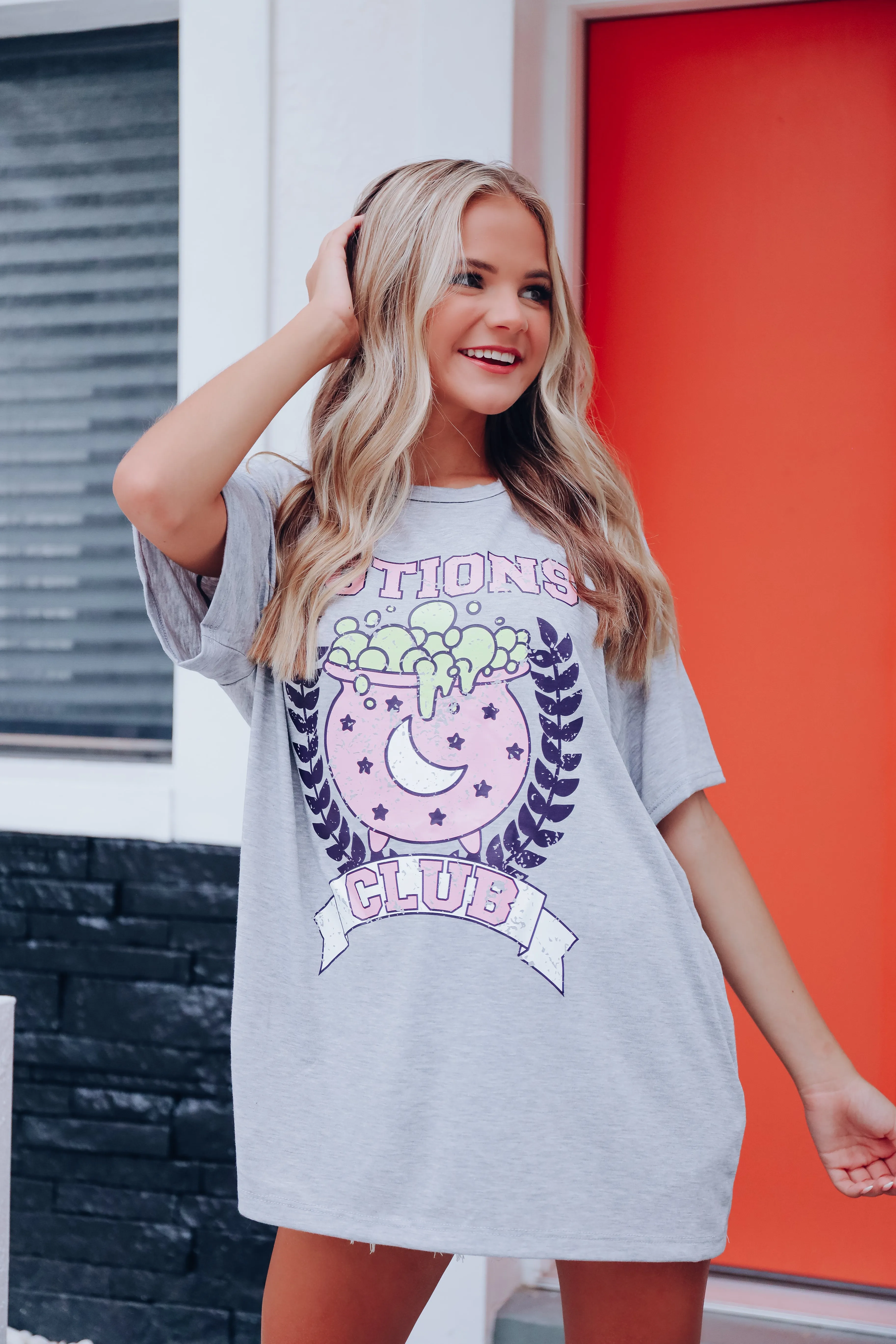 Club Potion Halloween Graphic Tee - Grey