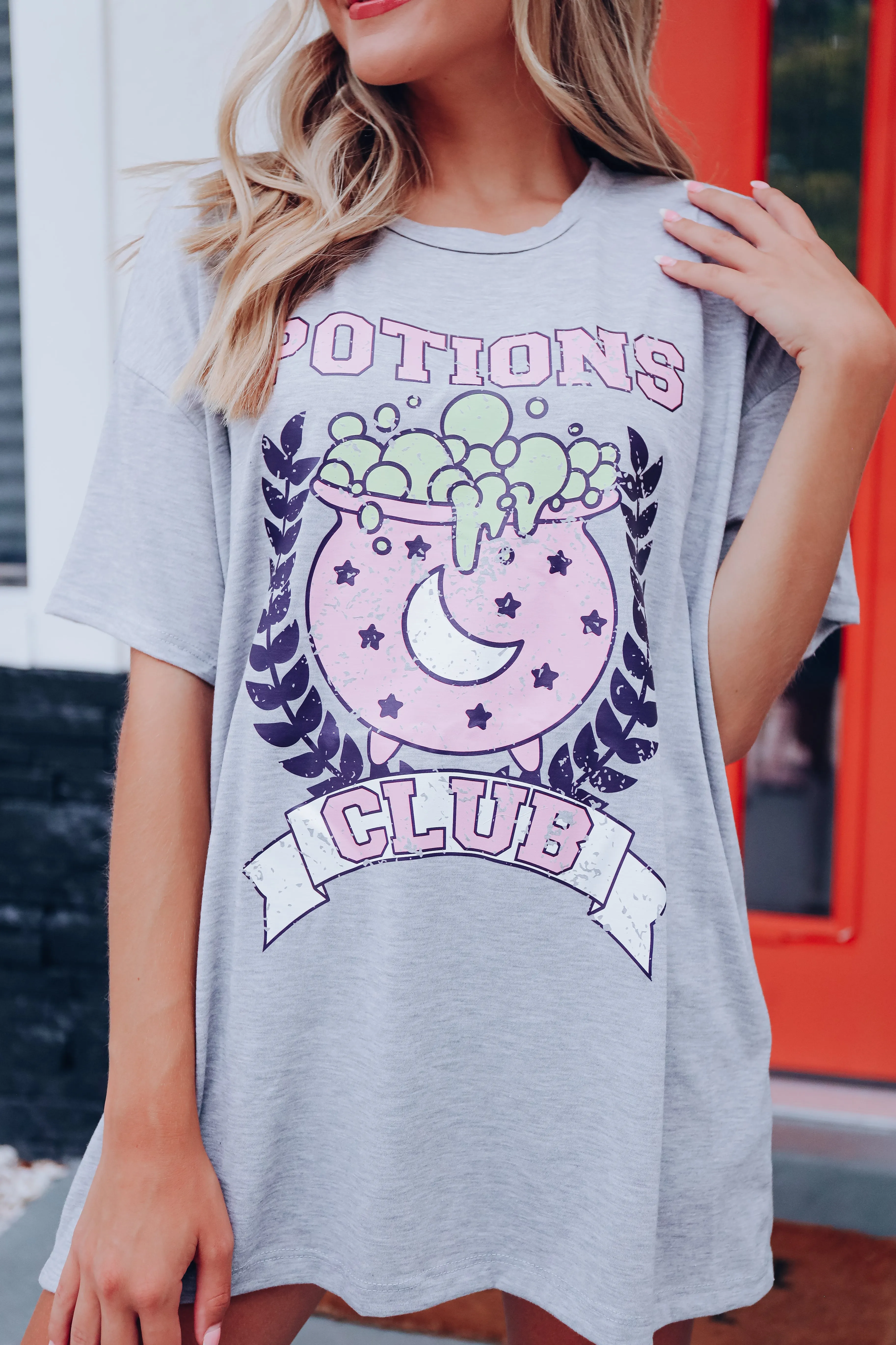 Club Potion Halloween Graphic Tee - Grey